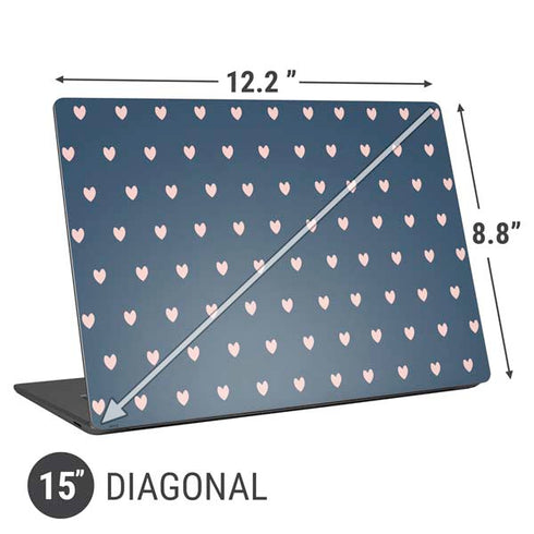 Blue and Pink Hearts Universal Laptop 15in (12.2 x 8.8in) Skin